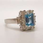 Aquamarine & Diamond Cocktail Ring