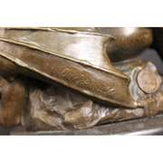 Good vs Evil Angel Striking Devil Bronze Sculpture