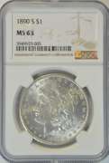 Very flashy Choice BU 1890-S Morgan Silver Dollar. NGC MS63