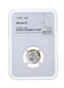 MS66 FT 1949 Roosevelt Dime - Graded NGC