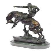 Cowboy With Horse Bronze Sculpture