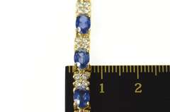 14K Yellow Gold Natural Sapphire Diamond Statement Tennis Bracelet