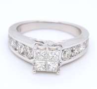 Dazzling White Gold invisible Set PR & RBC Channel Set Diamond Ring