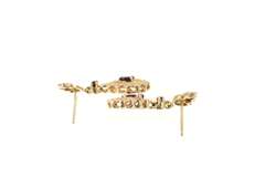 14K Yellow Gold Pearl Sapphire Diamond Halo Dangle Statement Earrings