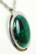 Massive WRE Sterling Chrysocolla Pendant & Long Chain