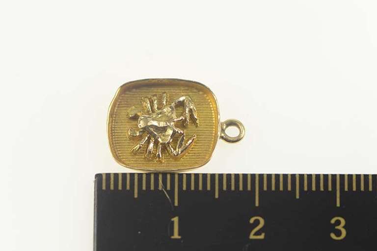 14K Yellow Gold Cancer Zodiac Symbol Astrology Star Sign Charm/Pendant