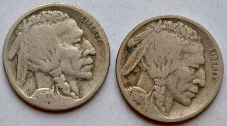 1917 D & S Buffalo Nickels