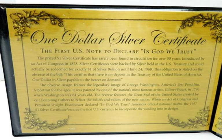 1957 One Dollar Silver Certificate w/COA
