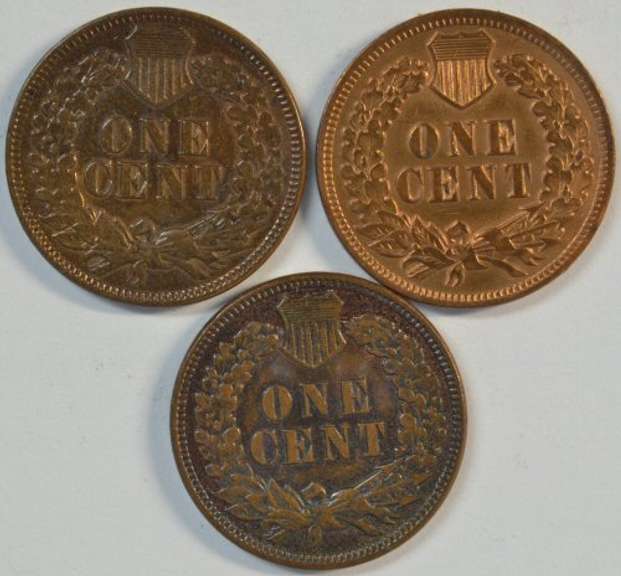 1903, 1905, & 1907 Indian Head Cents in Uncirculated