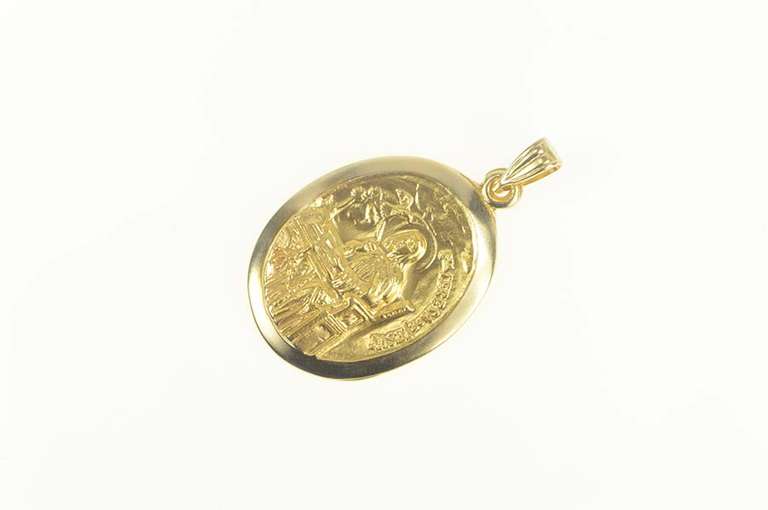 14K Yellow Gold Patron St Mother Teresa Faith Talisman Charm/Pendant