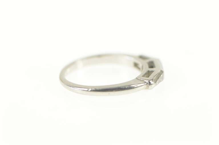 Platinum 0.68 Ctw VVS Diamond Baguette Wedding Band Ring