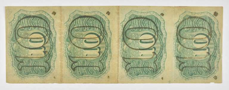 Lot (4) Uncut 10 Cents United States Fractional Currency