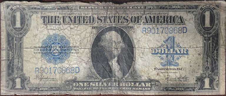 Series Of 1923 Silver Certificate Large Note. Circulated.