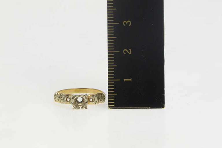 14K Yellow Gold Vintage NOS 1950's 3.65mm Engagement Setting Ring