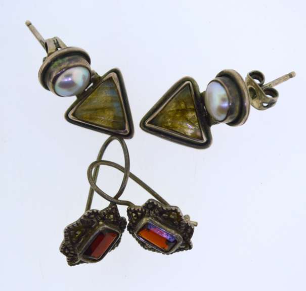 Sterling Silver Seven Pair Earrings Lot