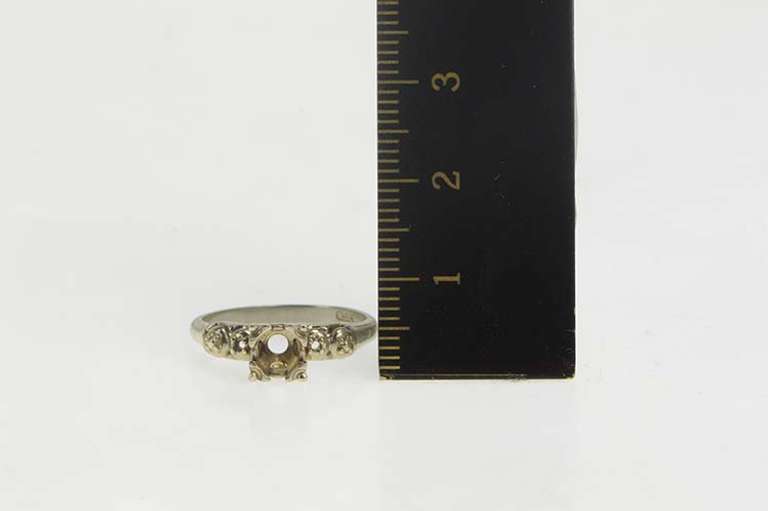 14K White Gold Vintage NOS 1950's Engagement 4.75mm Setting Ring