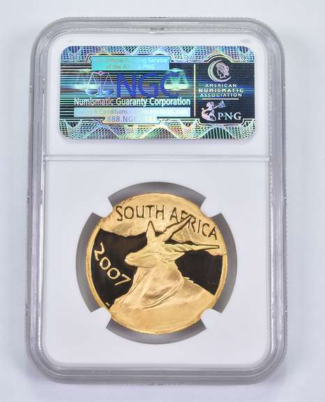 PF68UCAM 2007 South Africa 100 Rand 1 Oz .999 Gold - Natura Eland NGC