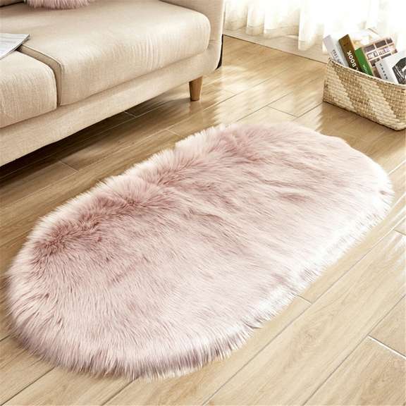 80x180CM Fluffy Oval Carpet Living Room Sofa
