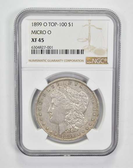 XF45 1899-O Morgan Silver Dollar - Top-100 - Micro O - Graded NGC