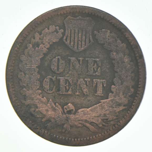 1864-L Indian Head Cent L on Ribbon