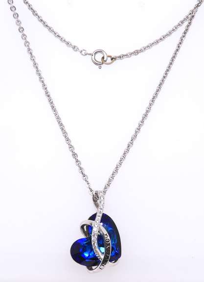 Sterling Silver I Love You Heart Shaped Pendant on Chain