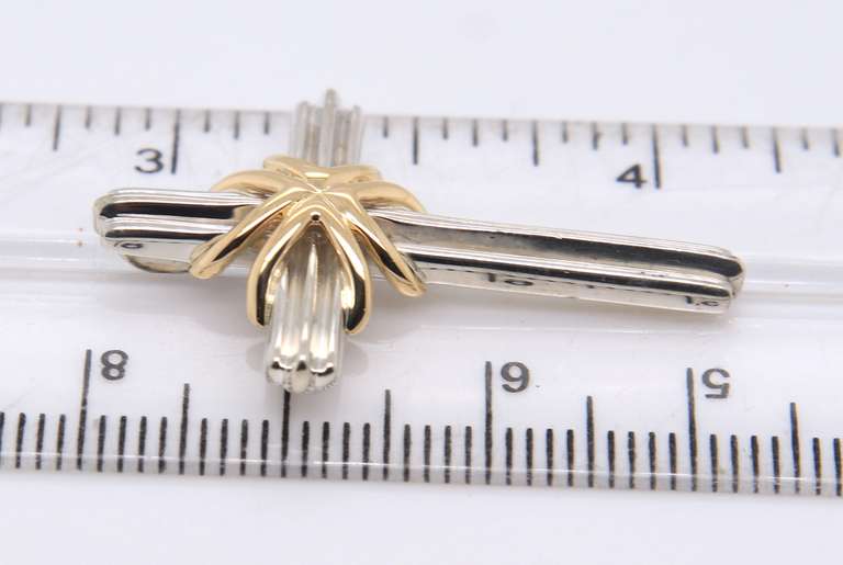 Tiffany & Co 2 Tone Cross Pendant