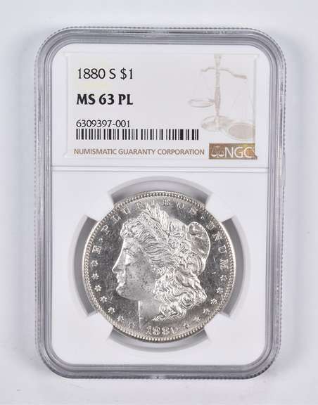 MS63 PL 1880-S Morgan Silver Dollar NGC