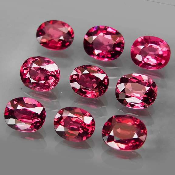 6.28ct premium cherry pink Rhodolite Garnet set