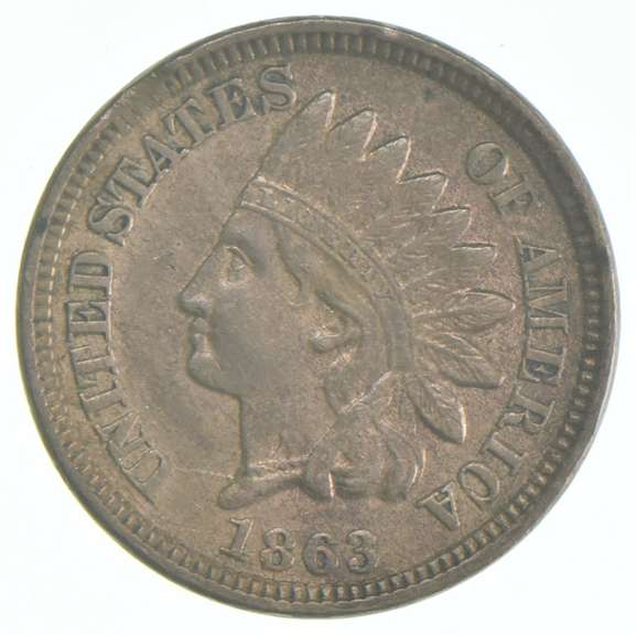 Error 1863 Indian Head Cent Clipped