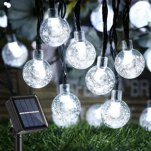 2Pcs 30LED Solar String Ball Lights Outdoor Waterproof