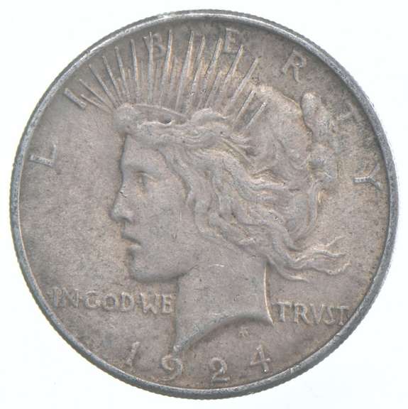 1924 Peace Silver Dollar - Stickered Back