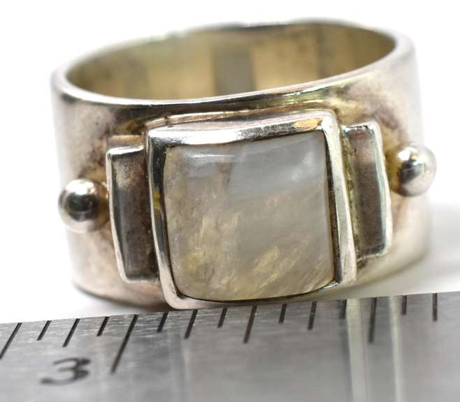 Sterling Silver Men's Moonstone Ring