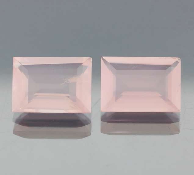 Gorgeous 11.23ct powder pink rose Quartz pair