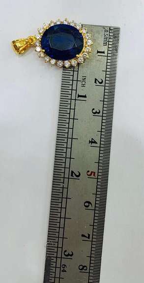 11.0 Carat Blue Sapphire Pendant in 14kt Solid Yellow Gold!