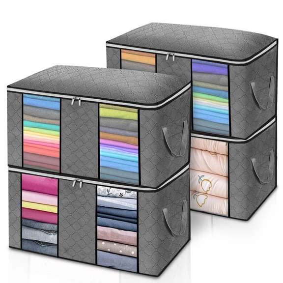 4 Pack Clothes Storage Bag Large Capacity Closet