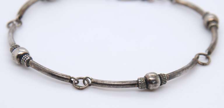 Vintage Sterling Silver Ball Bead Link Bracelet