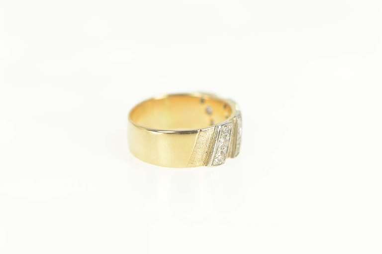 14K Yellow Gold 0.56 Ctw Old European Cut Diamond Band Ring