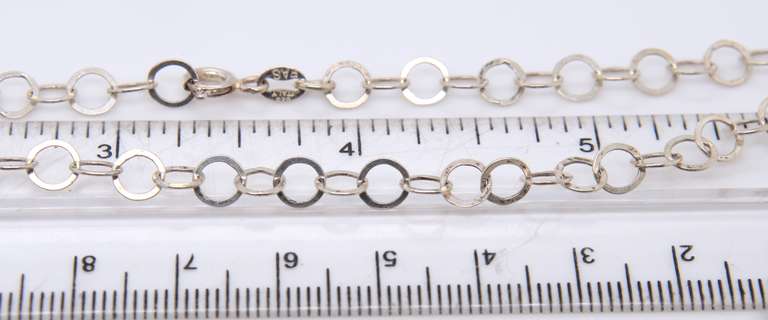 Vintage Italian Sterling Silver Circle Link Chain Necklace