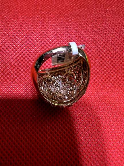 REMARKABLE MENS 14K DIPPED ROSE DIAMOND RING