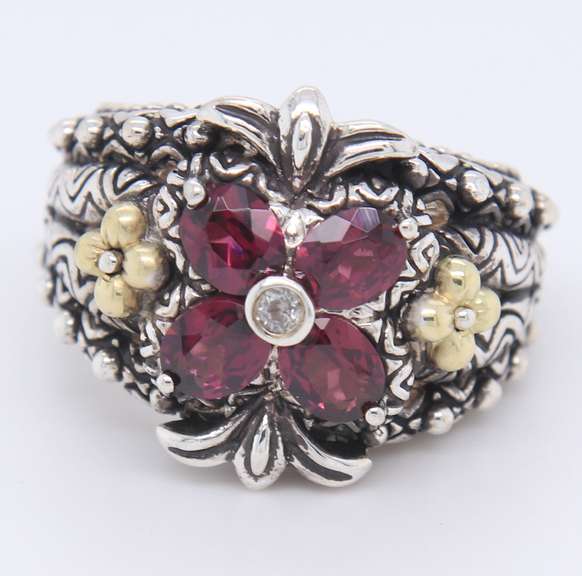 Barbara Rhodolite Garnet and Topaz Ring