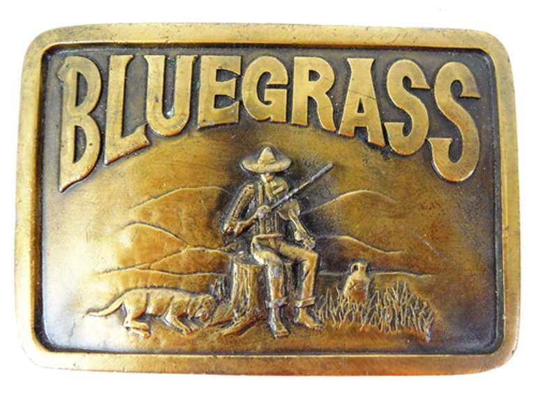 Great Vintage Bluegrass Brass Belt Buckle
