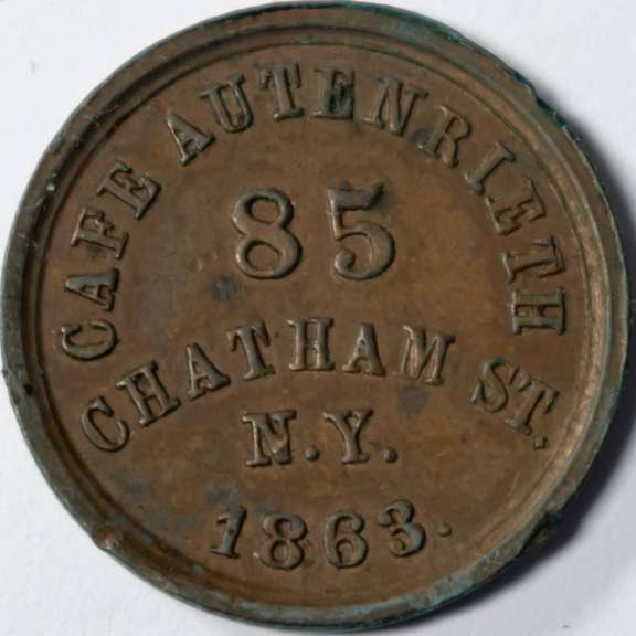 1863 Cafe Auterieth NY City Civil War Store Card.
