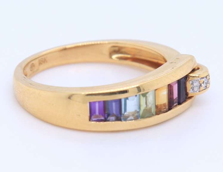 Fabulous 18kt Multi Gemstone Band