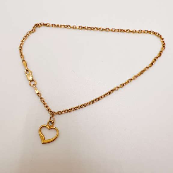 14kt Solid Yellow Gold Ankle Charm Bracelet