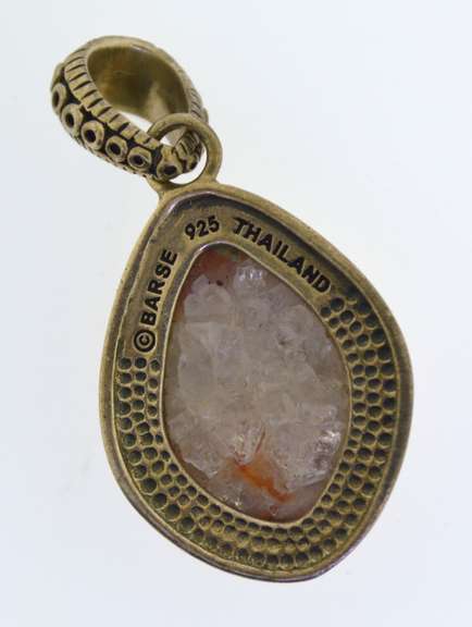Sterling Silver Citrine Druzy Pendant