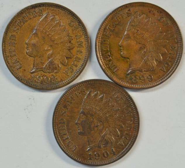3 Diff. Choice Brown Uncirculated Indian Head Cents