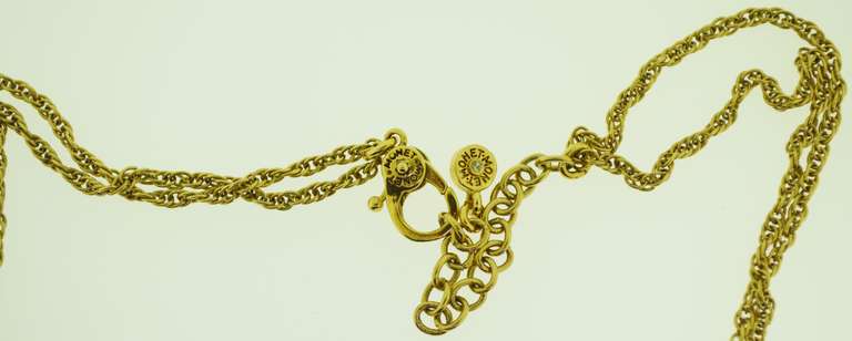 Gold Tone Signed Monet Bubble Y-Necklace