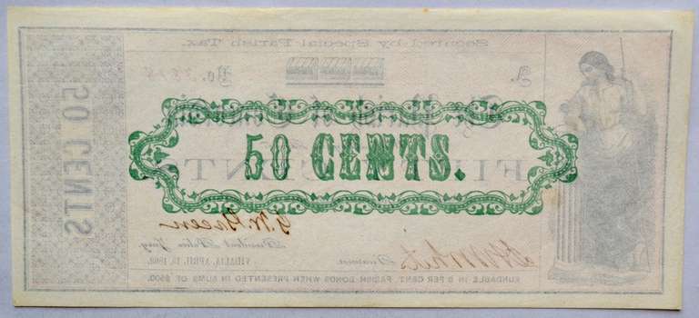 Parish Of Concordia La 50 Cent 1862 CH CU Note
