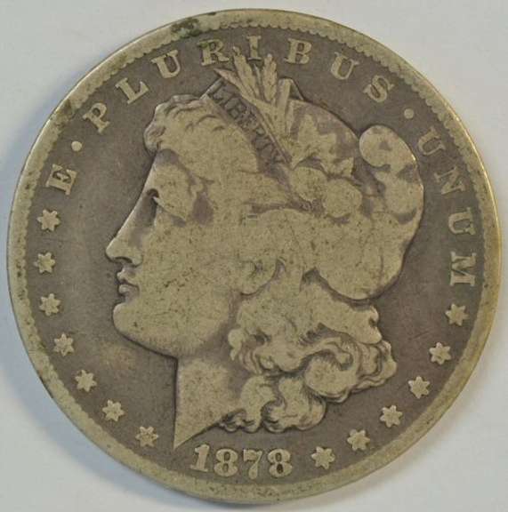 Scarce 1878-CC Morgan Silver Dollar in nice circ.