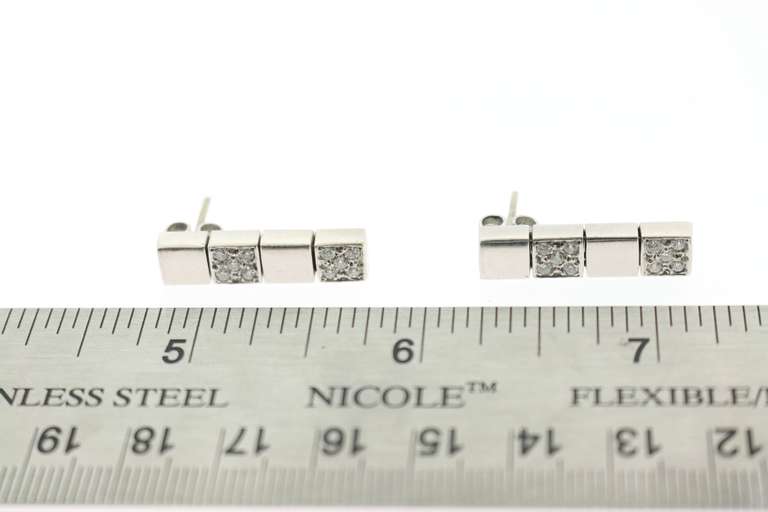 Irresistible Platinum Rectangular Diamonds Dangle Earrings